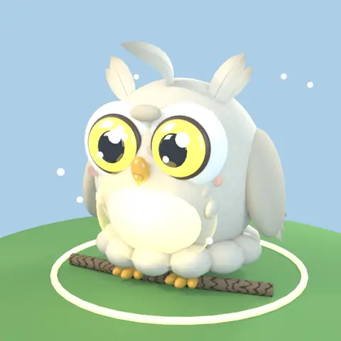Hootlet: Fantasy Lab का जीव, दुर्लभता अनोखा जानवर, पहला रूप (3D मॉडल)