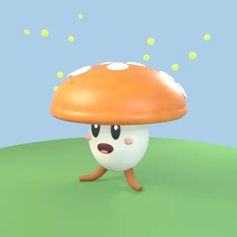Mushbop: Fantasy Lab का जीव, दुर्लभता आम (3D मॉडल)
